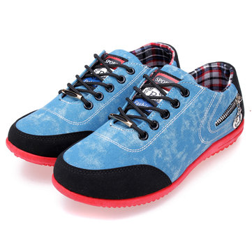 Femmes cowboy fermetures à glissière occasionnels secondaires toile chausse des espadrilles